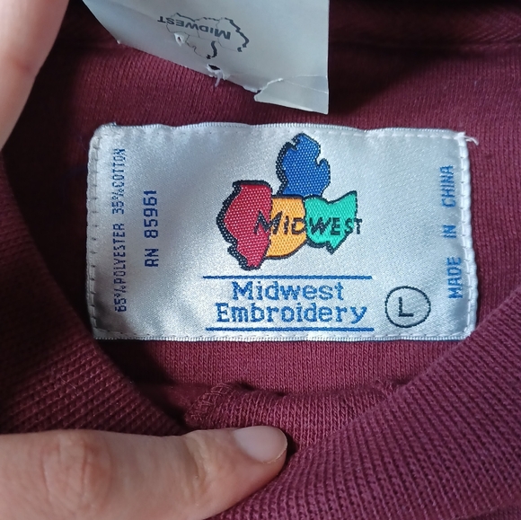 Vtg NWT Deadstock 90s Boston College Eagles Embroidered Maroon Crewneck Sz L - Picture 7 of 11